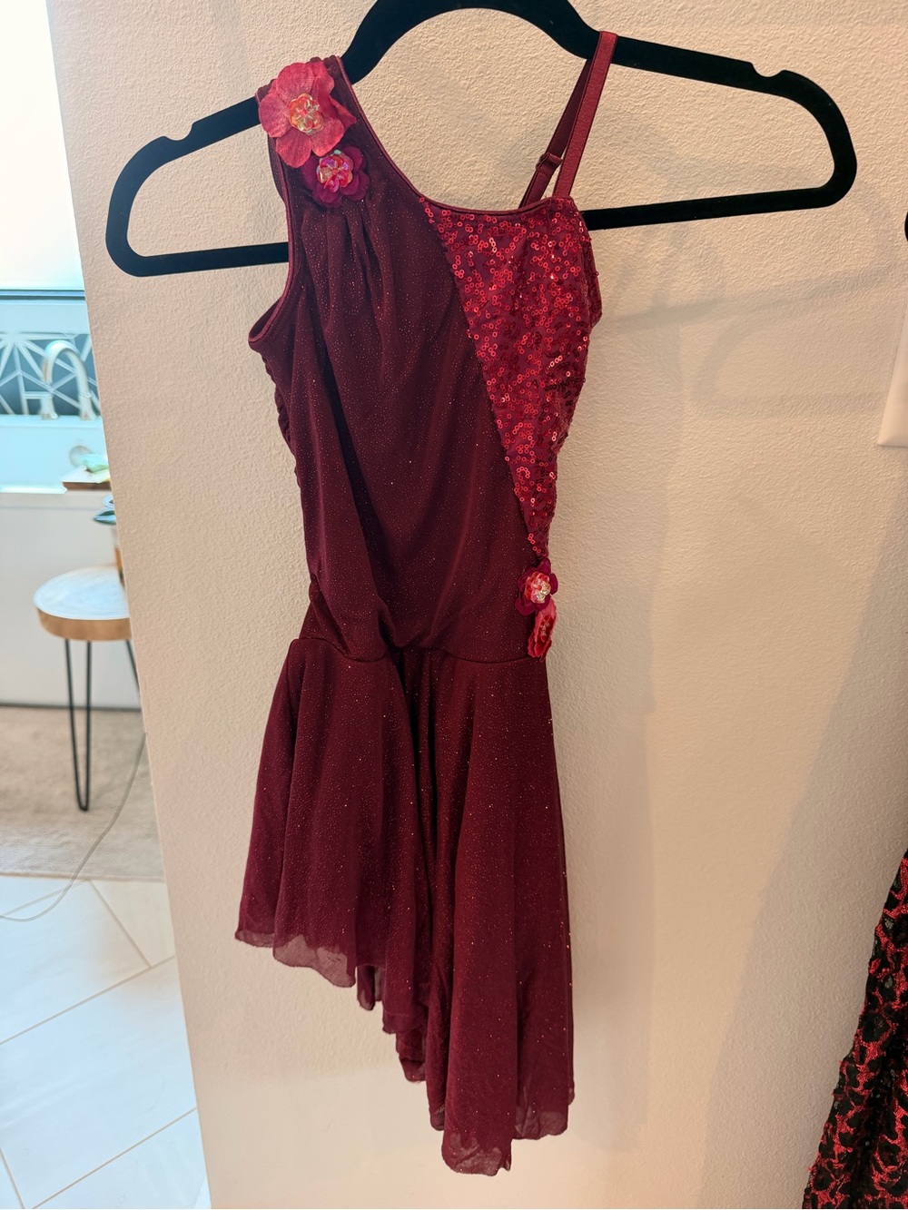 Revolution Dance Costume Girls' Burgundy Sequin Dress